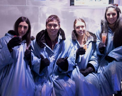 Brave ladyes minus ten degrees at Melbourne Ice Bar